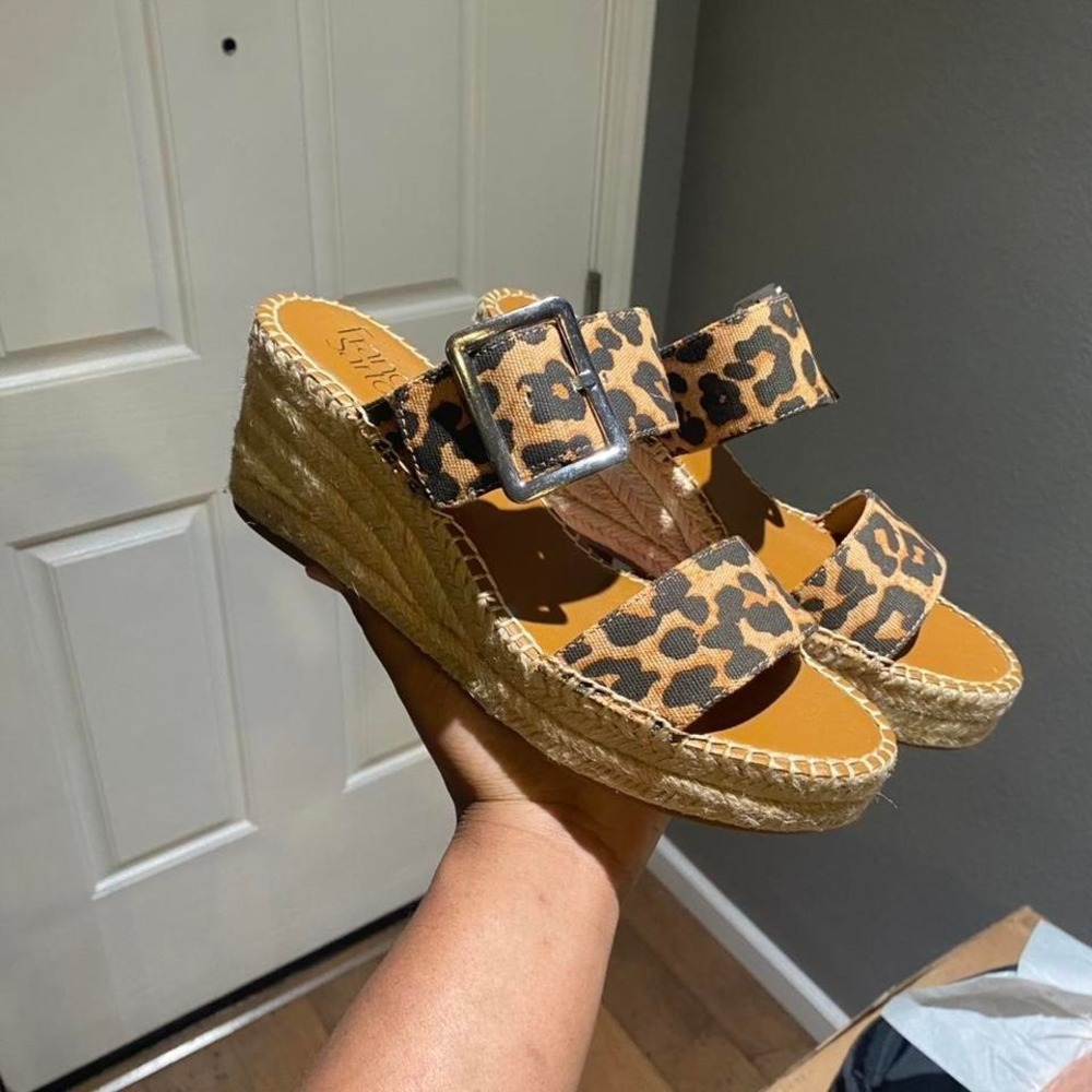 Franco Sarto leopard print wedge espadrilles Size 9 - Picture 3 of 8